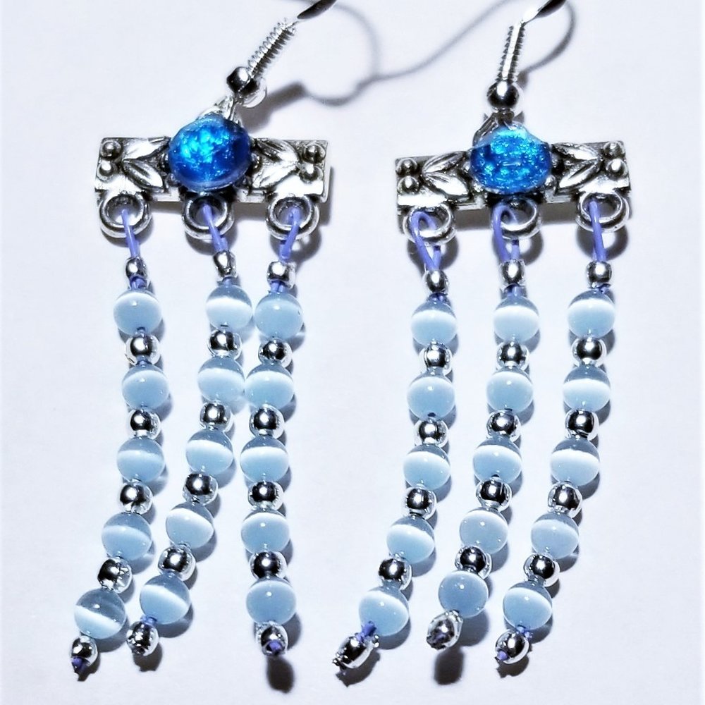 Blue Cat's Eye Earrings